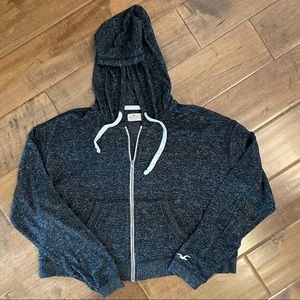 Hollister Black Heather Zippered Hoodie